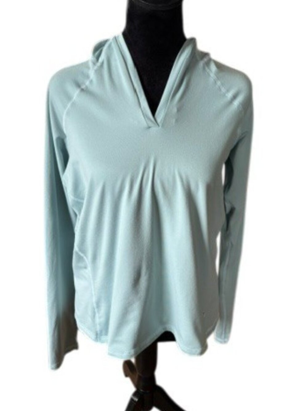 Mountain Hardwear Womens Green Lightweight Base Layering Hiking Hooded Top EUC L